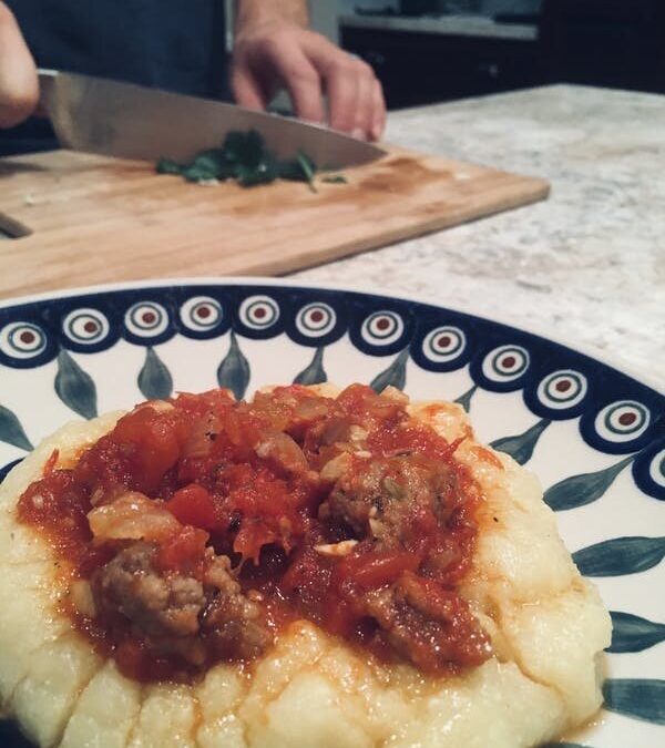Polenta with Sausage and Tomatoes